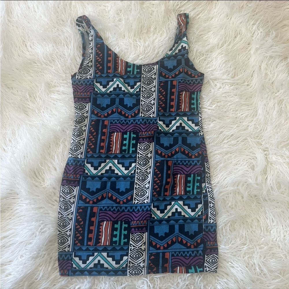 EUC Motel Rocks blue Dress cut out bodycon mini Large